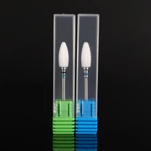 1Pcs Nail Drill Bit Ceramic Grinding Stone Mounted Point Medium Flame Cuspidal Electric Cutter Remove Files