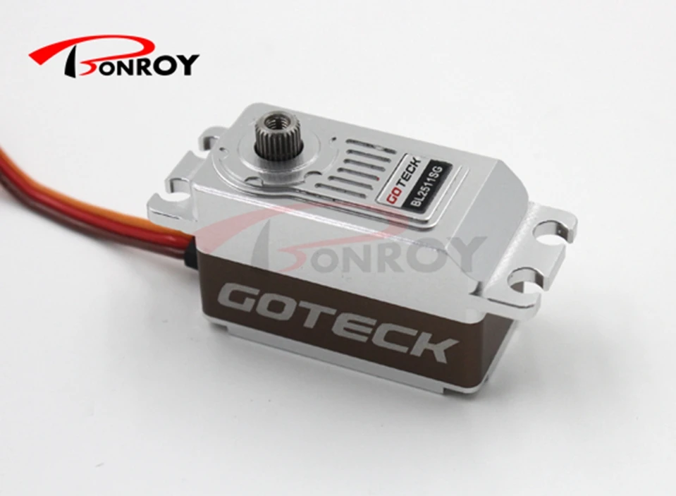 

Goteck lower profile high speed digital brushless dc servo motor BL2511SG metal gear with 10/12kg-cm in 4.8V/6V for Car model