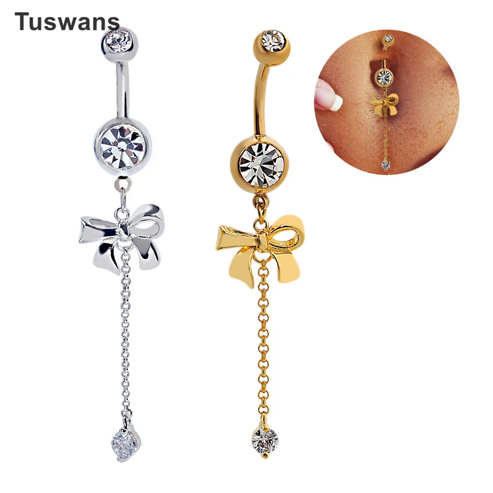 High Quality Surgical Steel Navel Piercing Bowknot Piercing Belly