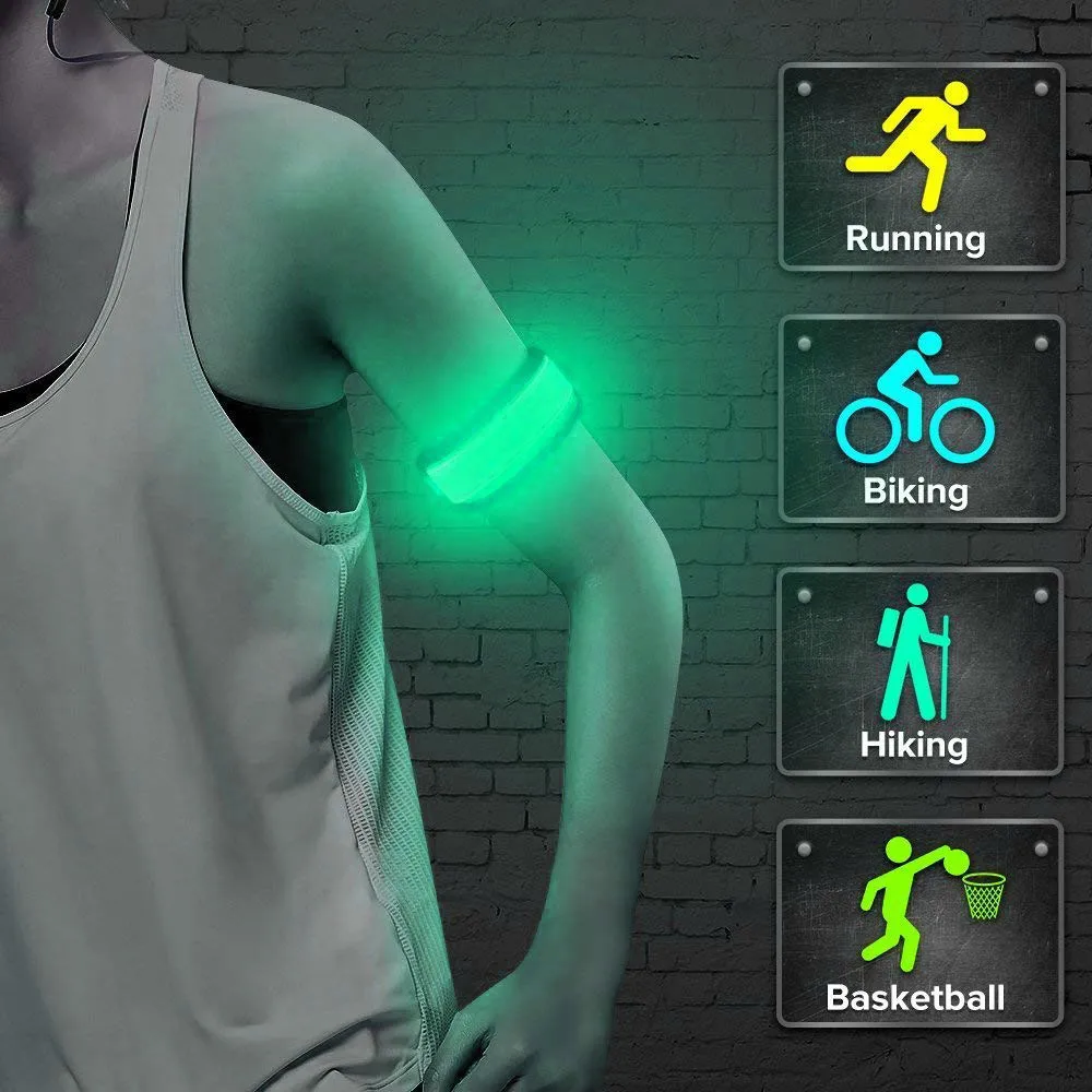 HOT!!4 modes LED Flashing Light Up Glow Bracelet Wristband Running cycling safety warning Vocal Concert Party Props Gift durable | Спорт и