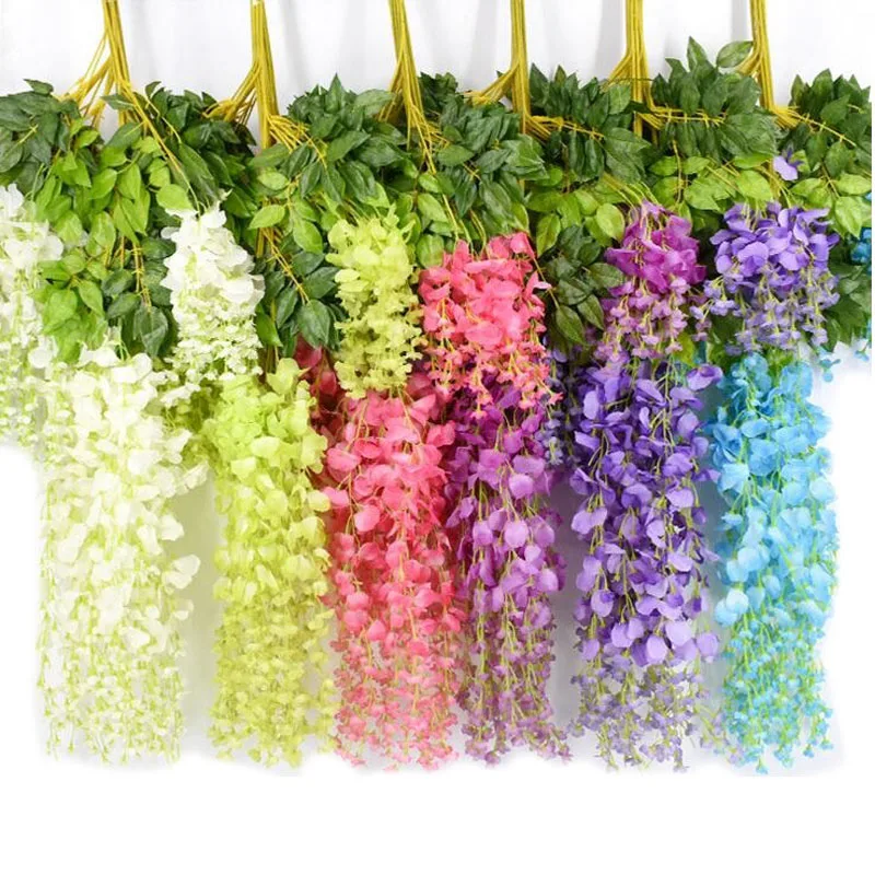 Vine Artificial Flowers Wisteria Simulation Rattan Flower Bracketplant
