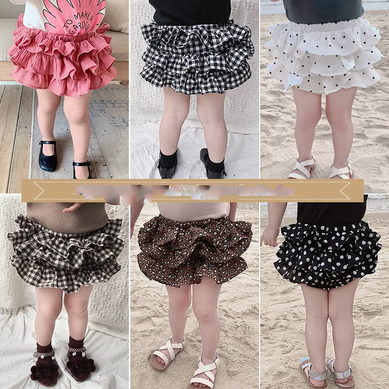 

Children Girls Short Skirt Pants Newborn Kids Princess Lace Skirt Shorts Little Baby Kid Half Skirt Cotton Pompon Trouser Infant
