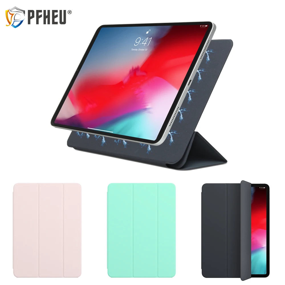 

PFHEU Magnetic Smart Folio for 11 inch iPad Pro 2018, Trifold Stand Magnet Case Cover for iPad Pro11 Funda Support Attach Charge