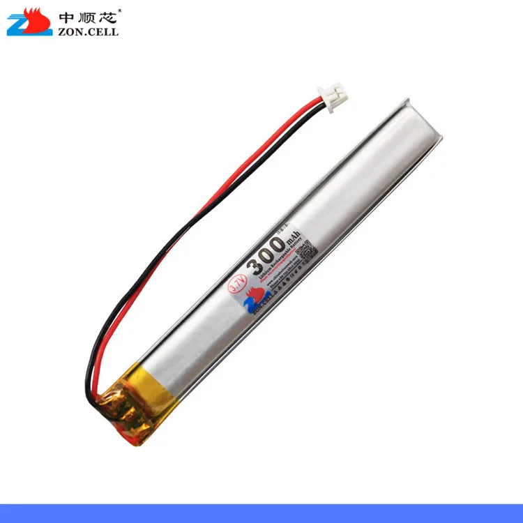 In 300mAh 381075 3.7V lithium polymer battery 401075 Bluetooth smart