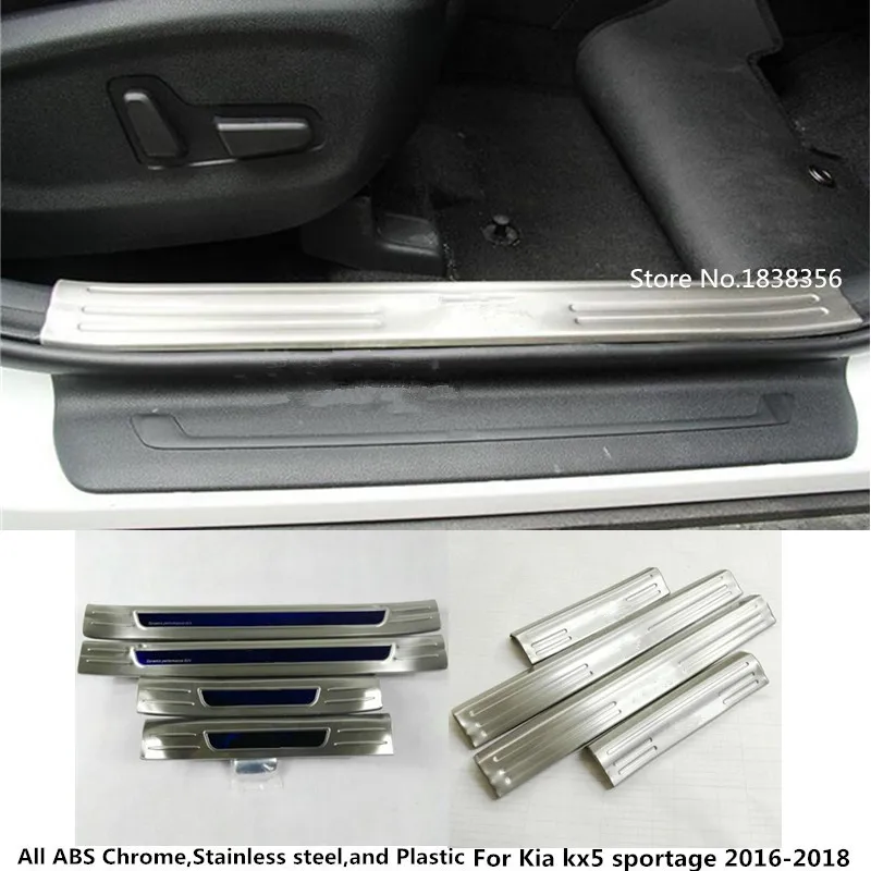 

For Kia kx5 Sportage 2016 2017 2018 Styling Cover Stainless Steel Pedal Door Sill Scuff Plate Cover Inner Built Threshold 4pcs