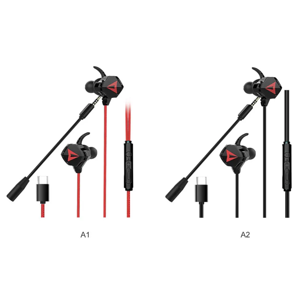 TYPE C 3 5mm In Ear Earphone Gaming Headset Mic Stereo Headphone Wired For PS4 Xbox High Quality earphones with 2pcs Earmuffs