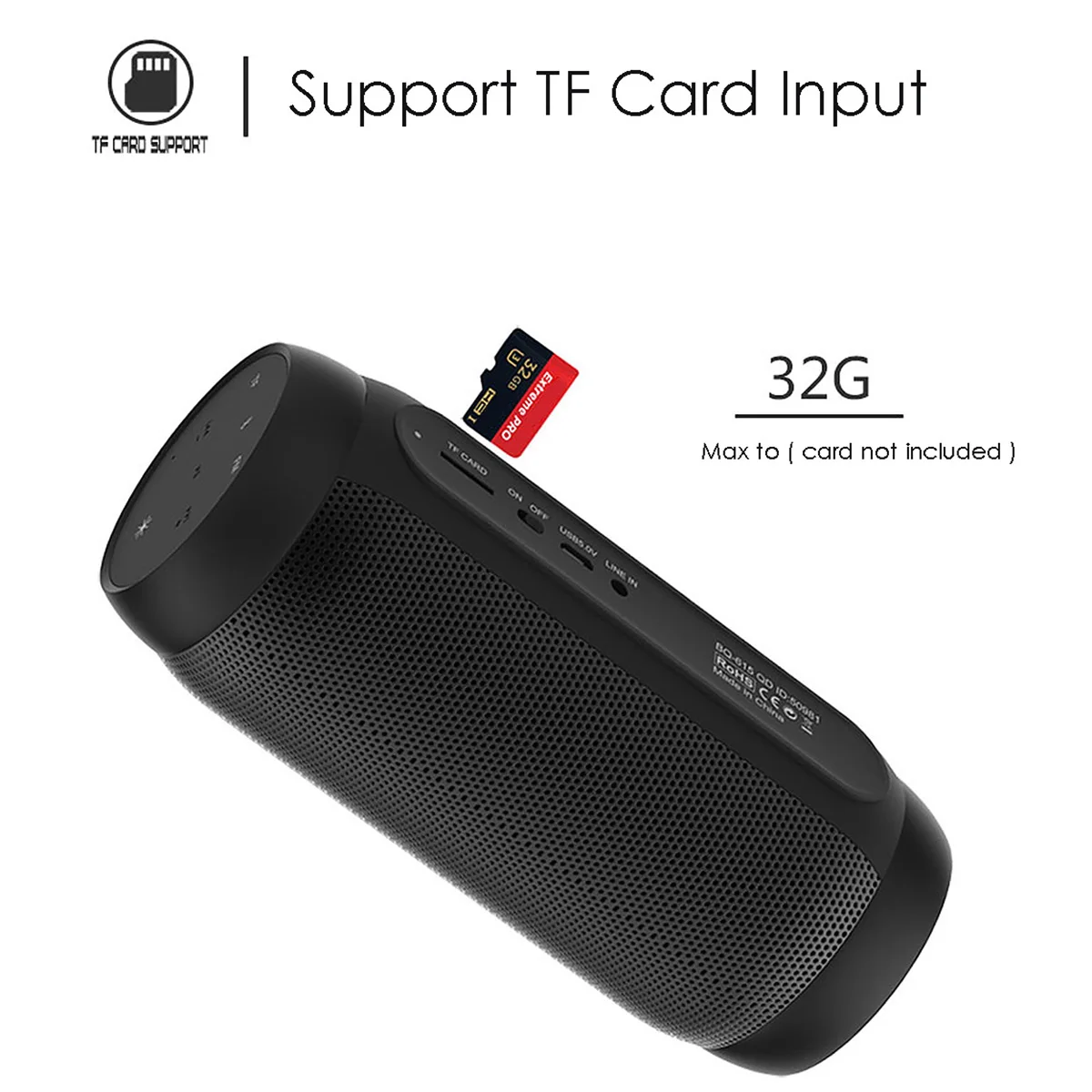 AEC BQ-615 PRO Красочный светодиодный bluetooth-динамик HIFI стерео беспроводной портативный динамик Поддержка NFC микрофон FM(черный