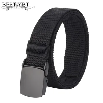 

Best YBT Unisex belt new high quality Nylon Alloy smooth buckle Men belt outdoor sport casual Men and Women cowboy belt