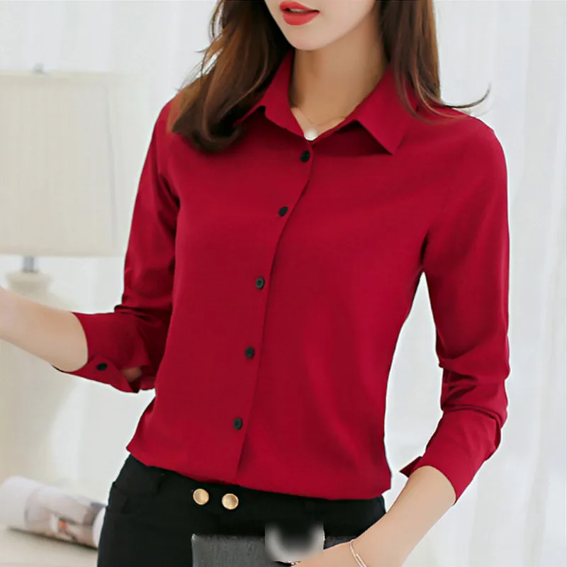 

New Spring Summer Blouse Women Long Sleeve Shirts Fashion Leisure Chiffon Shirt Bow Office Ladies Pink White colorful Tops