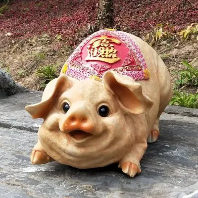 

Creative modeling pig piggy bank Pig bank large adult cute piggy bank resin decoration simulation lovely animal Home crafts