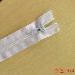 Assorted Set of 10 Durable Nylon Zippers - 60cm (White  number101)