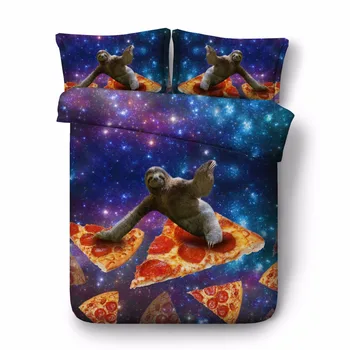 

3D printed animal sloth comforter bedding sets single twin double full queen king cal king blue purple duvet cover set 3/4pcs