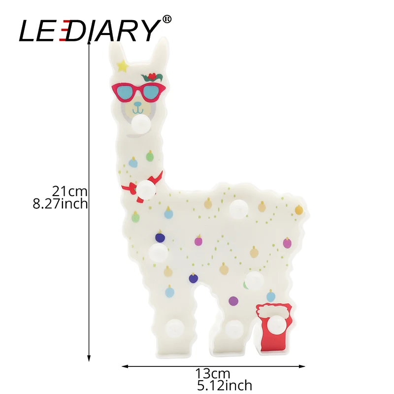 LEDIARY Alpaca 3D LED Animal Night Lights Novelty Table Lamp Home Bedroom Decoration For Kids Baby Bedside Toy Atmosphere Lamp