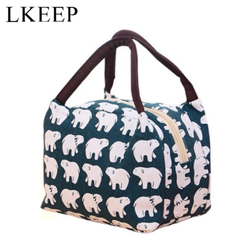 

Animals Pattern Fashion Lunch Bag Portable Insulated Canvas Lunch Bag Thermal Food Picnic Lunch Bags For Women Kids 20*14.5*16cm