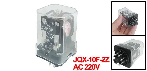 JQX-10F-2Z AC 220V Coil General Purpose Relay 8 Pin 3PDT 7.5A 250V AC 10A 30V DC