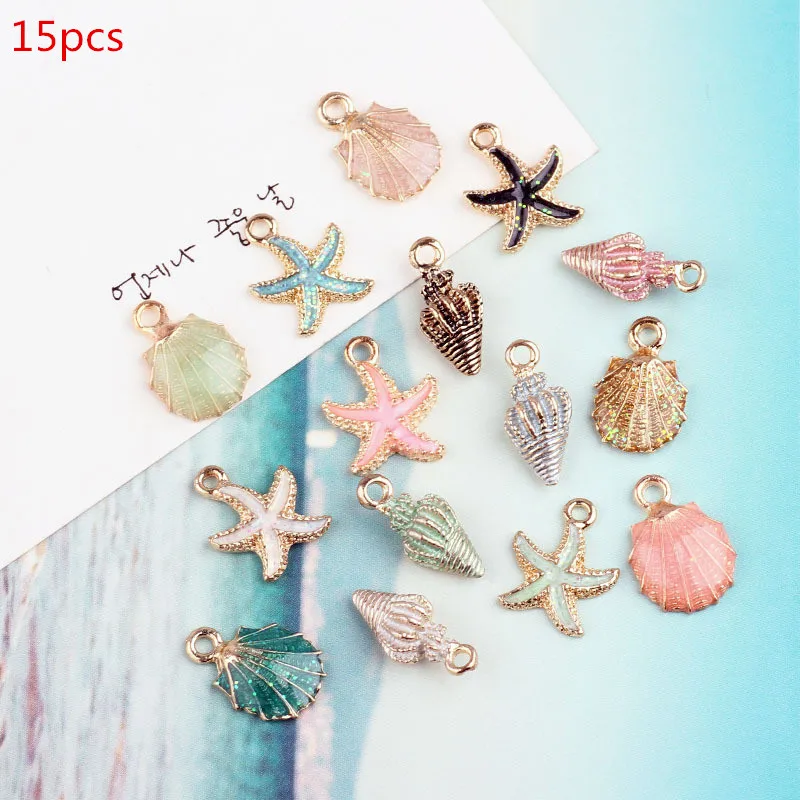 

1pack Enamel Starfish Shell Conch Charm Pendant Ocean Charm Pendant DIY Bracelet Necklace Earring Jewelry Accessory