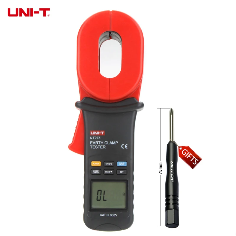 

UNI-T UT275 Professional Auto Range Clamp Earth Ground Resistance Testers w/ 0~30A Leakage Current Test 0.01-1000ohm