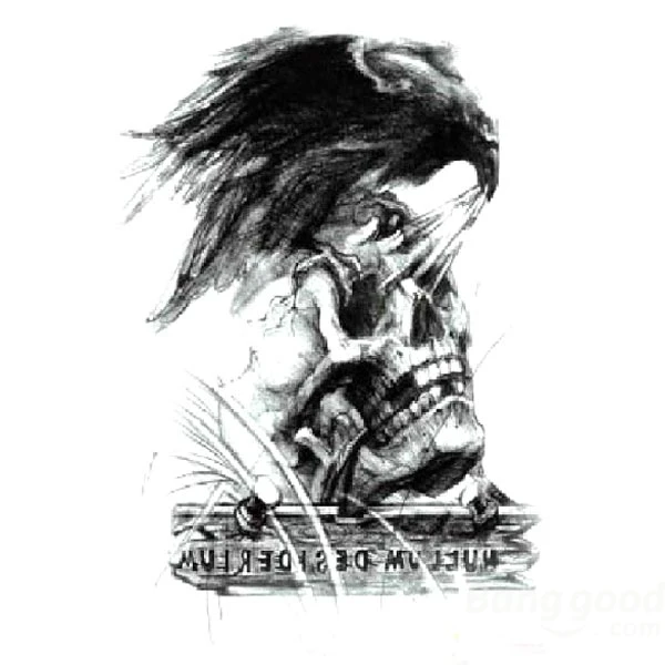 Hot Deal YCTF PRINTING Temporary Eagle Skeleton Tattoo Transfer Body Sticker | Красота и здоровье