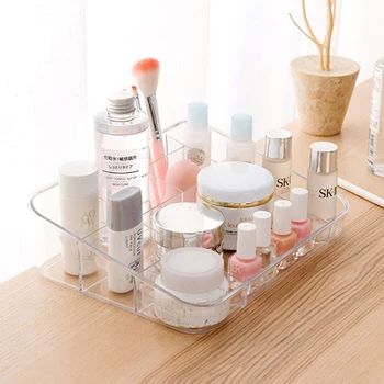 

Storage Boxes Clear Acrylic Makeup Organizer Storage Box Case Lipstick Plastic Make Up Organizer For Brushes Jewelry Cosmetic