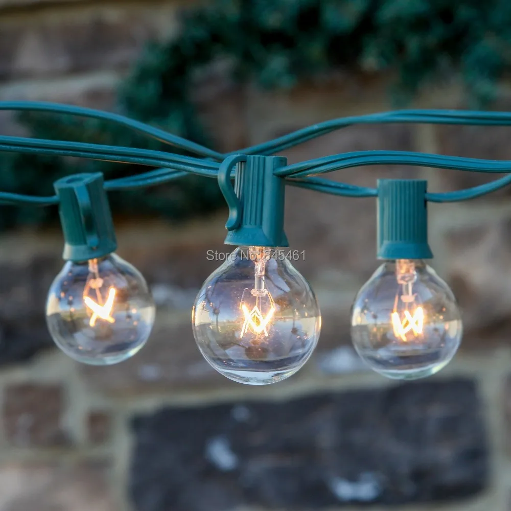 40sets= 1000bulbs Clear Globe G40 String Lights Set with 40*25 G40