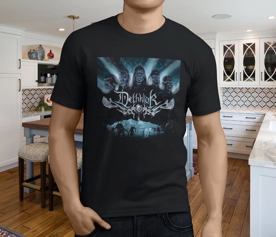 Новый Популярный Dethklok группа тяжелый металл Мужская черная футболка Размер S-3XL |