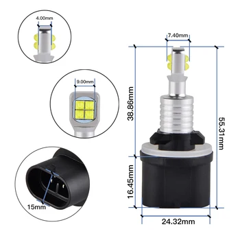 

Bevinsee Car Fog Lights Bulb for Auto led Car For Chevrolet Silverado 1500/2500 1999-2002 6500K 80W Kit