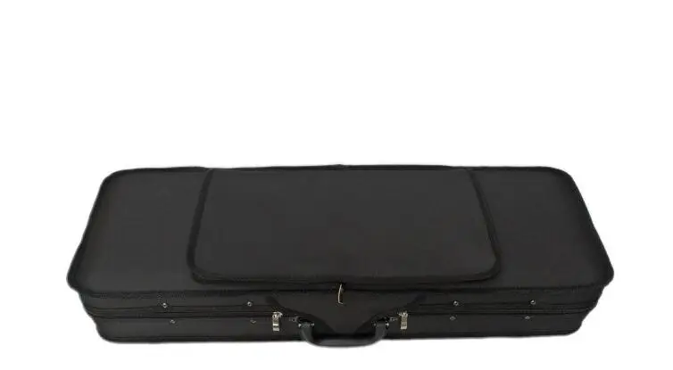  Lake Blue Interior High-grade Portable Violin Case Square Box Package Gold Table Double Strap Cloth