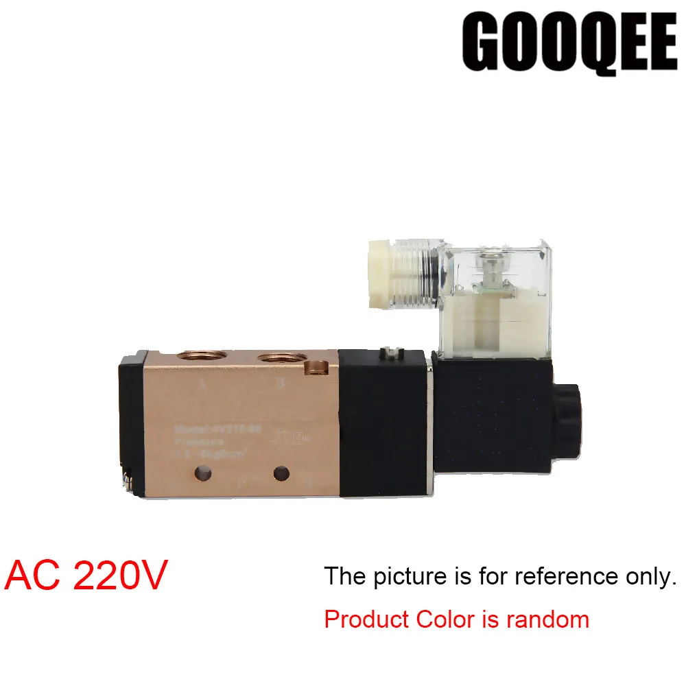 1pcs 5 Way 2 Position Electric Solenoid Valve 4V210-08 DC12V DC24V AC110V AC220V Pneumatic Control Valve 1pcs 5 Way 2 Position Electric Solenoid Valve 4V210-08 DC12V DC24V AC110V AC220V Pneumatic Control Valve