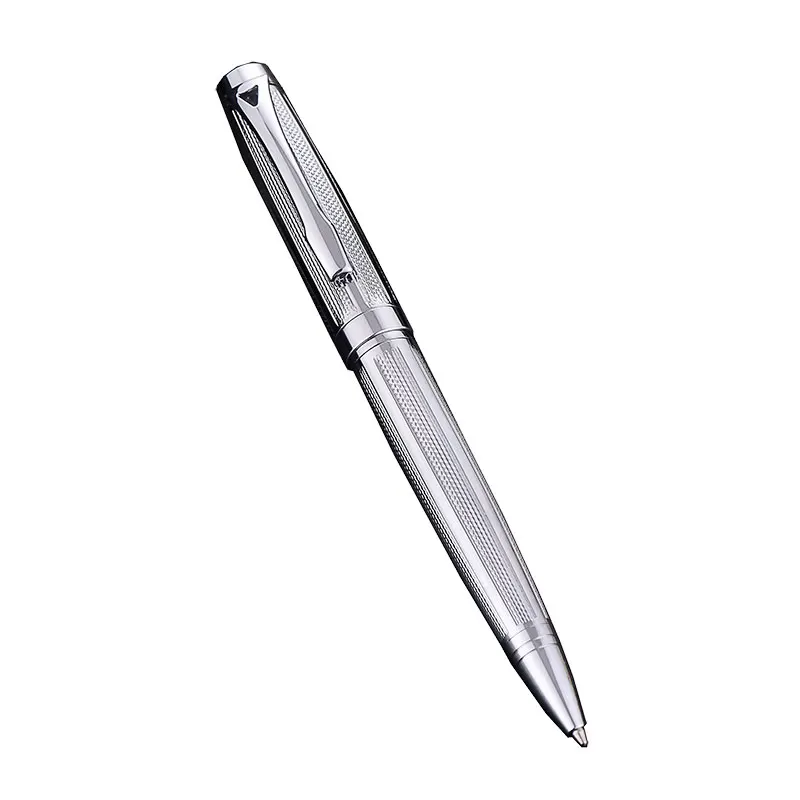 3 цвета, модная высококачественная металлическая шариковая офисная деловая ручка, подарочная ручка, школьные ученики, канцелярские принадлежности в масляной ручке - Цвет: Silver