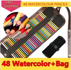 24 / 36 / 48 / 72 цвета акварель карандаш / акварель вода Solutable рисования карандашами не токсичен комплект Uni цветной карандаш чехол мешок