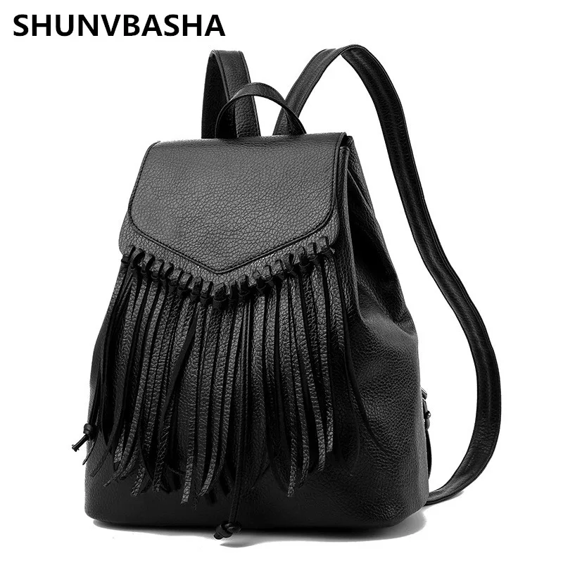 SHUNVBASHA Women Backpack 2017 PU Leather Backpack Women shoulder bags high quality teenage girl school bag