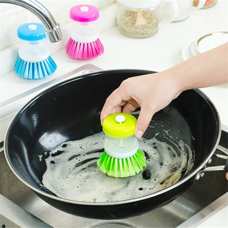 1Pcs Press The Liquid Washing Brush To Clean The Brush Kitchen ...