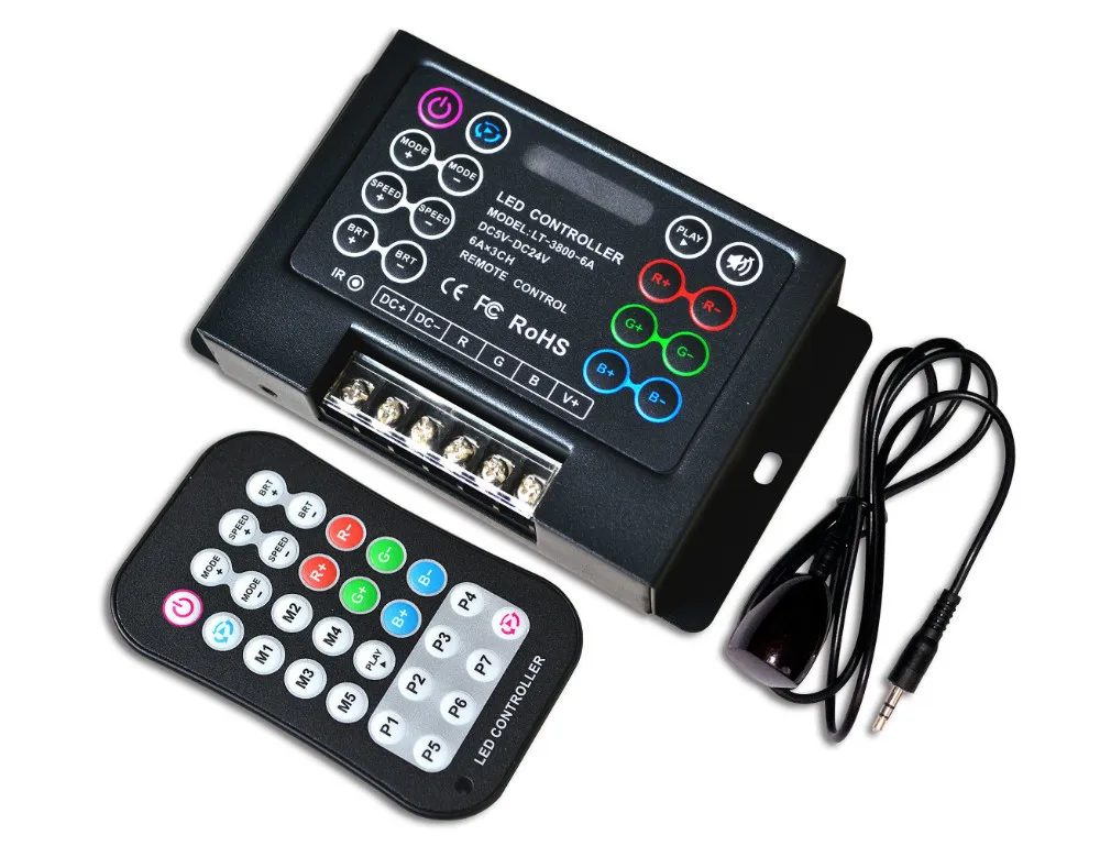 

LT-3800-6A;LED RGB Controller;DC5-24V input;6A*3CH output