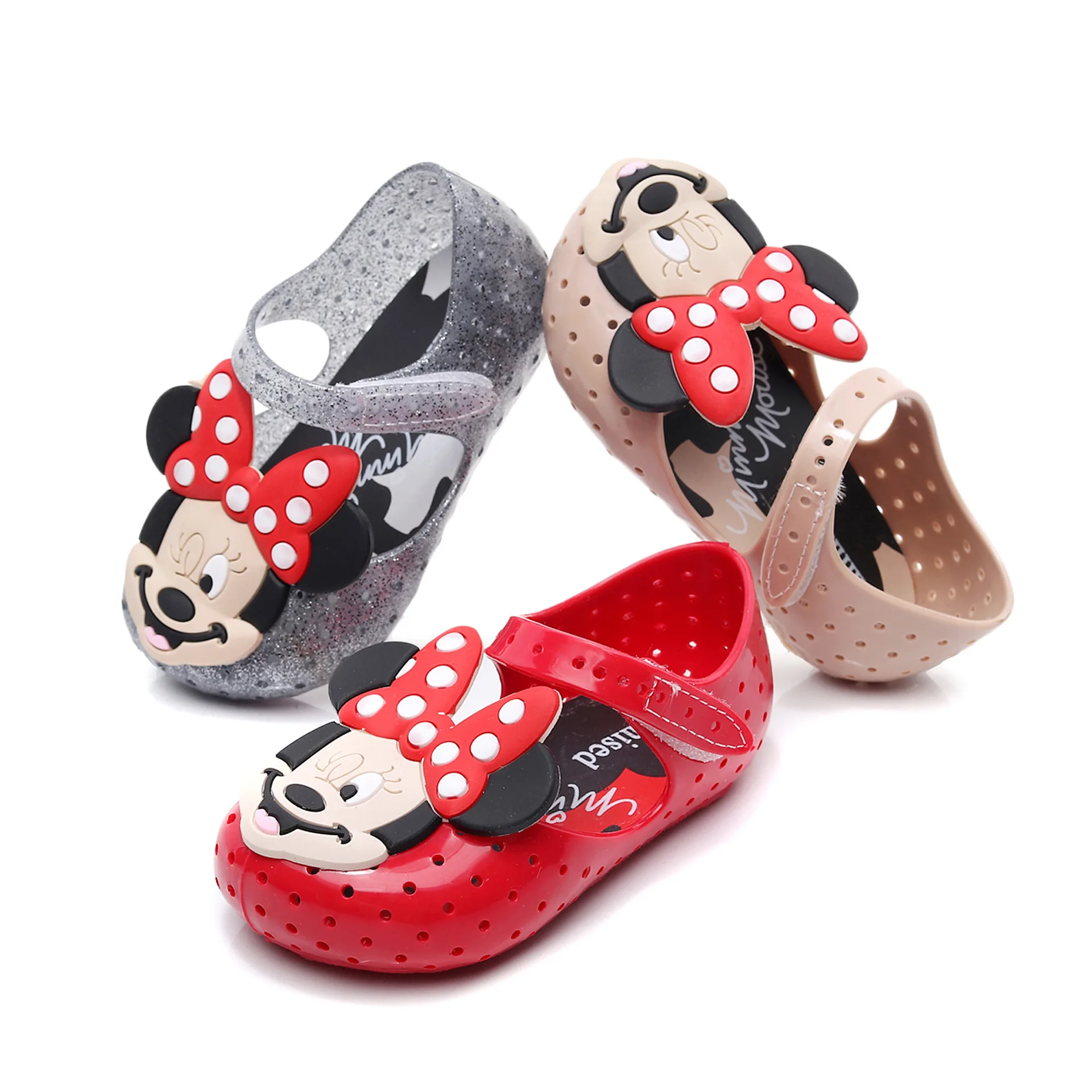 Cute Cartoon Bowknot Jelly Sandals New Girls Shoes Jelly Shoes Sandals Girl Non-slip Kids Sandals Toddler