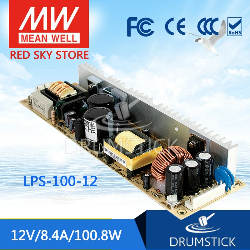

MEAN WELL LPS-100-12 12V 8.4A meanwell LPS-100 12V 100.8W Single Output with PFC Function