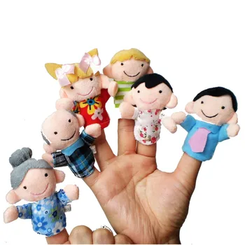 

6PCS Cute Cartoon Family Hand Finger Puppet Cloth Finger Doll Toy Storytelling Props Kids Children Educational Hand Story Toys