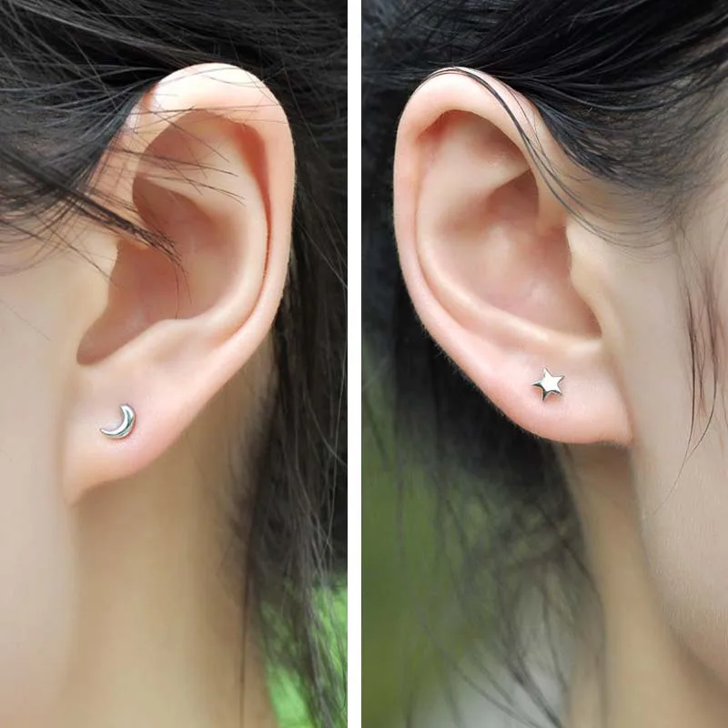 Girls Playing Cards Colorful Ear Studs 925 Sterling Silver