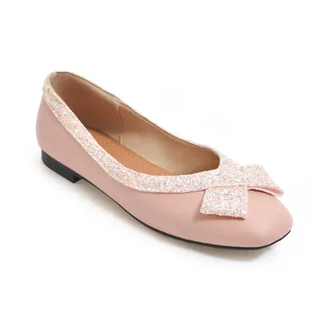 

In 2019 new product comfortable square sequins shallow single shoes 40-43
