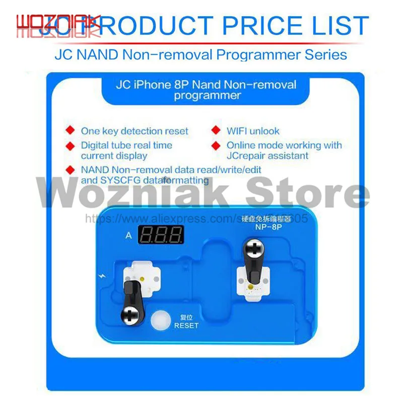  JC Nand Non-removal Programmer for IPHONE 6S/6SP/7G/7P/8G/8P/X/XR/XS/XSMAX HDD Latest Reading and W