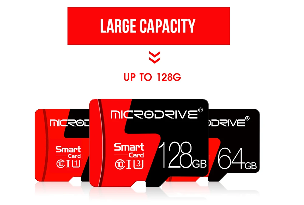 Карта памяти Micro SD 128 Гб 64 ГБ 32 ГБ 16 ГБ 8 ГБ microSDXC/SDHC класс 10 Мини TF карты Красный транс флэш Micro sd карта