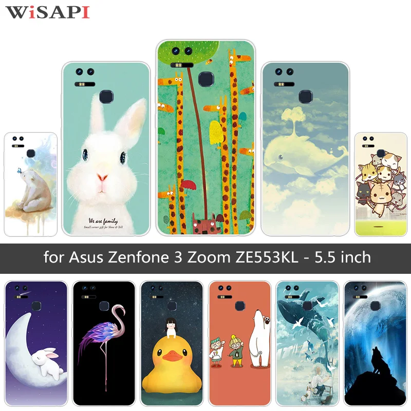 Cases For Asus Zenfone 3 Zoom ZE553KL 5.5 inch TPU Back Soft Silicone Phone Cute Animal Cover |