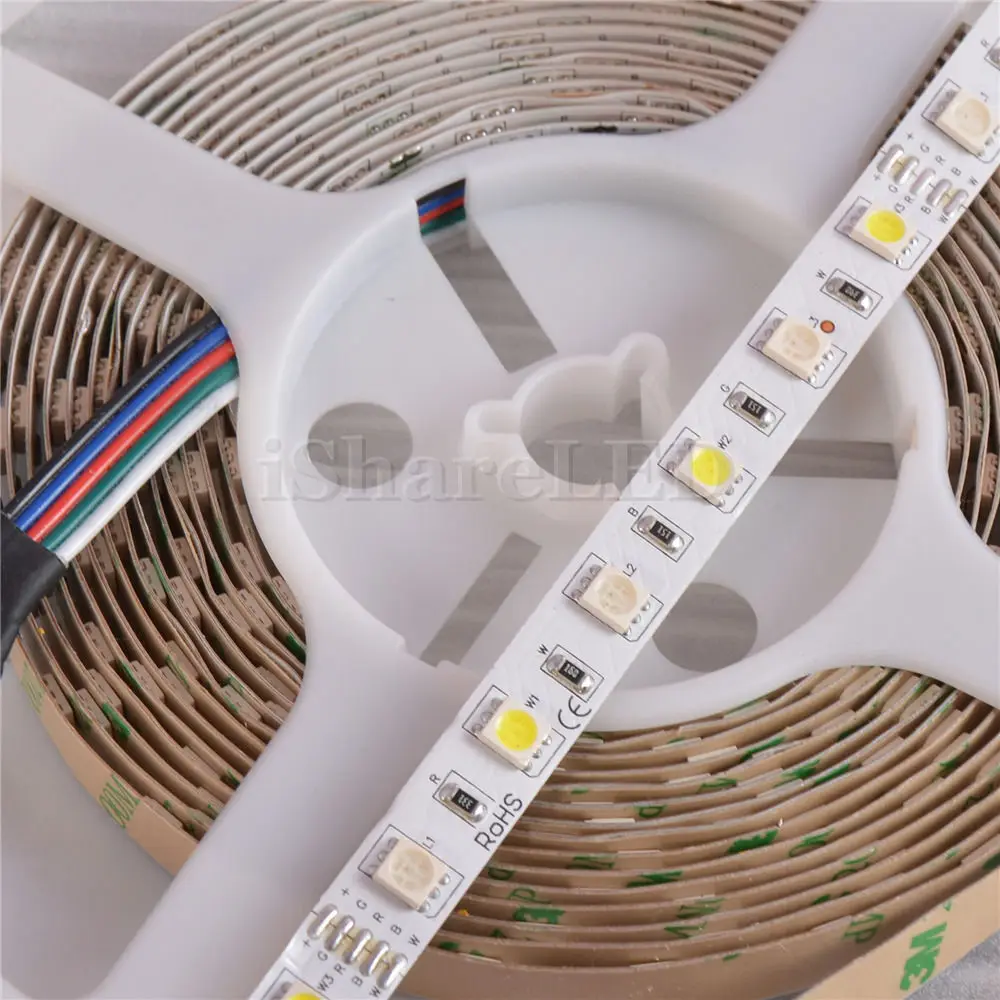 5 м 5050 белый гибкий полихлорированный дифенил RGBW Светодиодные ленты RGB + теплый