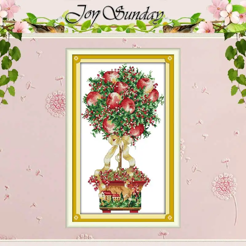 

Apple patterns counted Cross Stitch 11CT 14CT Cross Stitch Set Wholesale DIY Cross-stitch Kit Embroidery Needlework