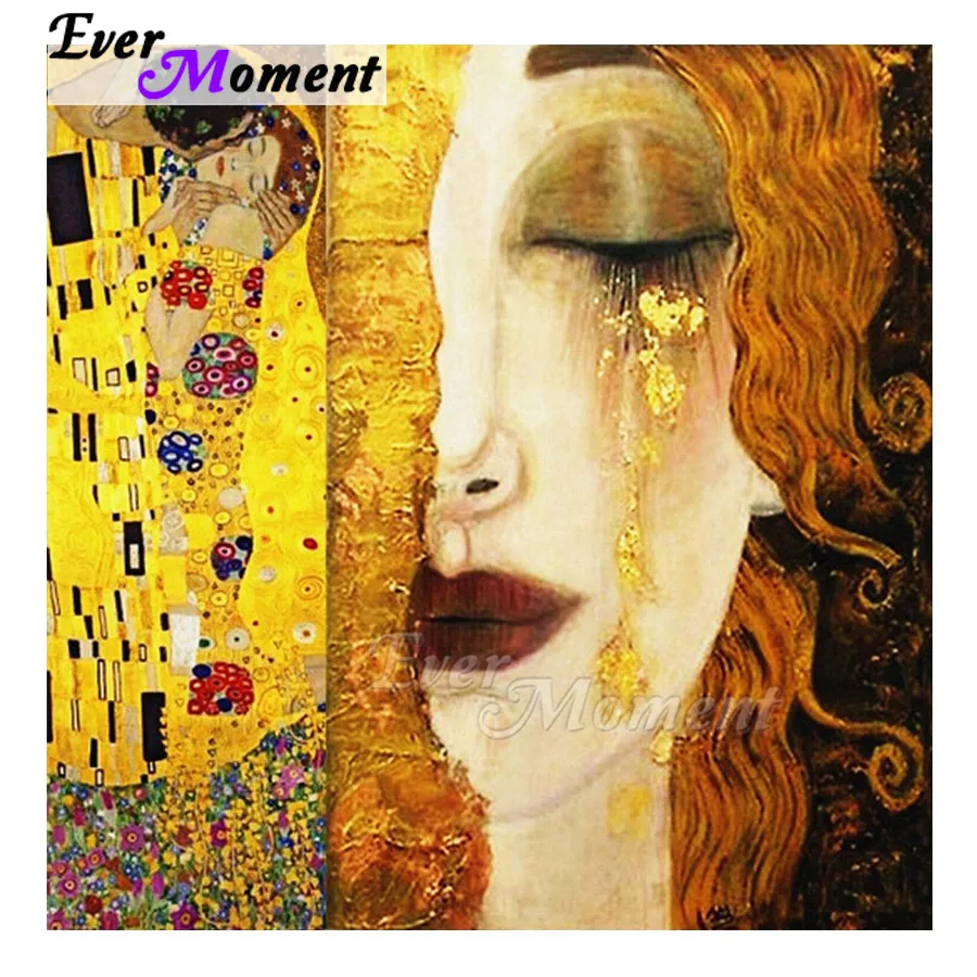 Ever Moment Алмазная картина абстрактная плачущая женщина 5D DIY Полная квадратная Алмазная вышивка крестиком украшение стены S2F2185