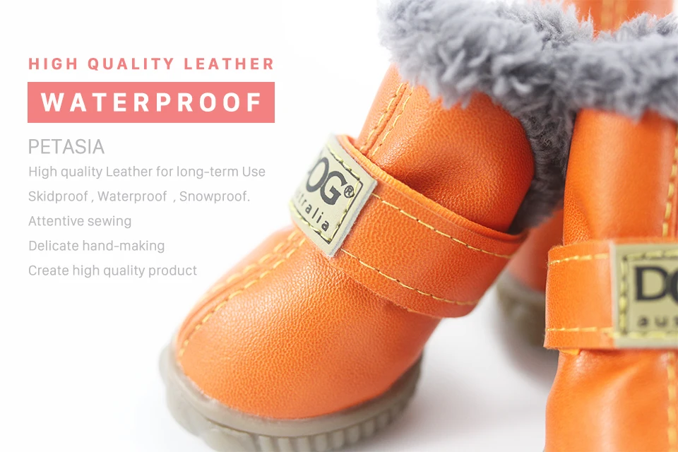 PETASIA Pet Dog Shoes Winter 4pcs set Small Medium Dogs Boots Cotton Waterproof Anti Slip XS XL Shoes for Pet Product ChiHuaHua select_960px details High quality Leather for long-term Use 2