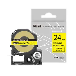 1 шт. для Epson Label клейкие ленты SC24YW черный на желтый 24 мм Epson/KingJim PUTY термопечать, этикетки принтер бесплатная доставка