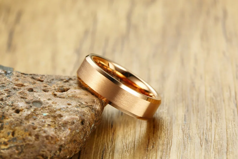 

Fashion Vintage Tungsten Carbide Wedding Men Ring Solid Gold-Color Engagement Couple Rings For Women Simple Unisex Jewelry
