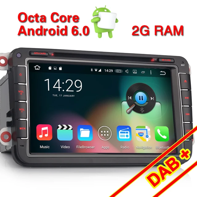 Erisin ES6401V 8 Android 6 0 1 Car Stereo GPS 3G WiFi for Golf Tiguan Jetta