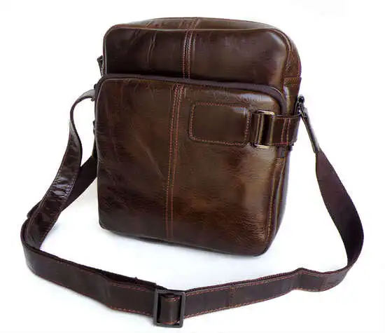 

Nesitu High Quality Best Vintage Brown Genuine Leather Cowhide Durable Small Men Messenger Bags Men's Shoulder Bags #M6013