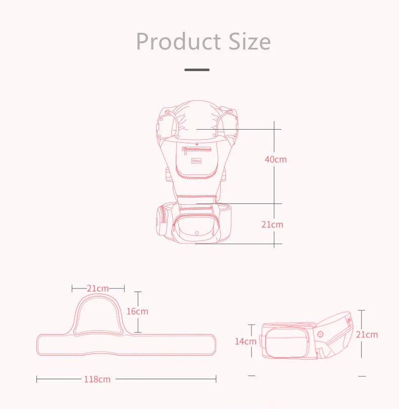 Bebear эргономичная переноска для ребенка AX03, слинг для ребенка, для путешествий, 0-36 м, Младенческая переноска для Хипсит, передний Ремень